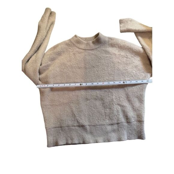 BAILEY 44 Fuzzy Beige Tan Mock Neck Pullover Sweater Long Sleeve Sz M - Picture 4 of 8